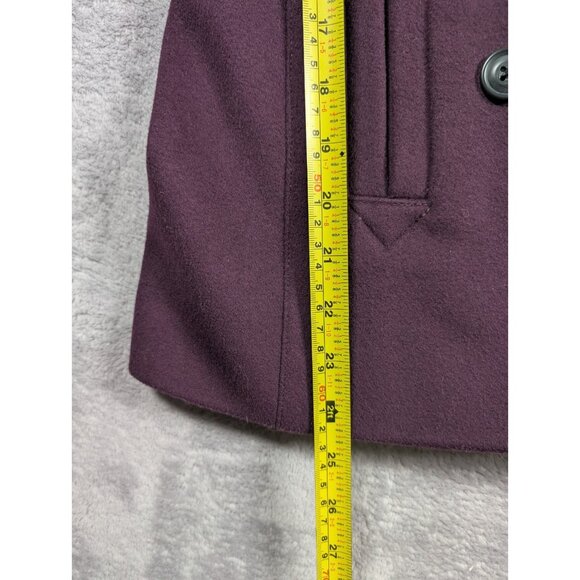 J Crew Womens Wool Pea Coat Jacket Size XS Plum Purple Double Breasted Luxury - Picture 5 of 7